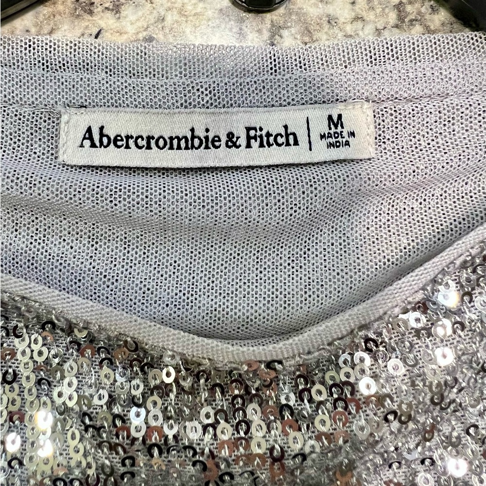 Abercrombie & Fitch Sparkling Silver Sequin Blouse